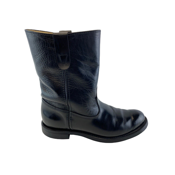 Double H Ranchwell Men's Black Cowboy Western Work Boots Black Size 8.5D‎ 3104 - Picture 4 of 11